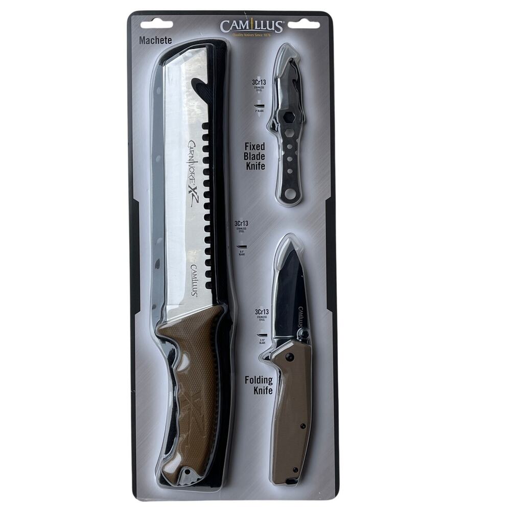 New Camillus Carnivore X 3 Blade Adventure Pack Knife Set